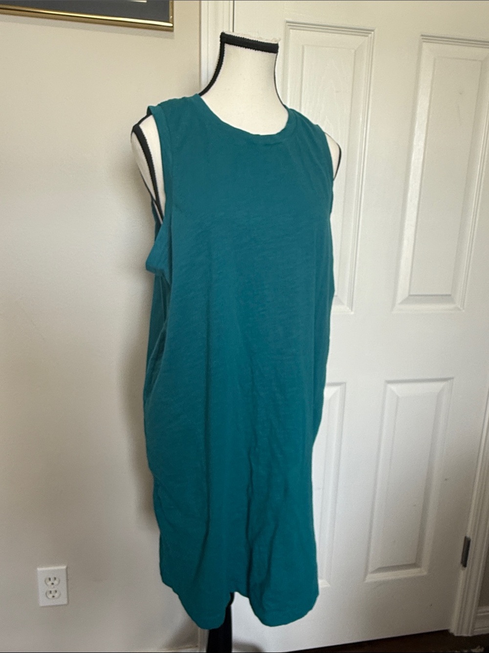 Old Navy Teal Sleeveless Shift Dress T shirt Knit Sz XL